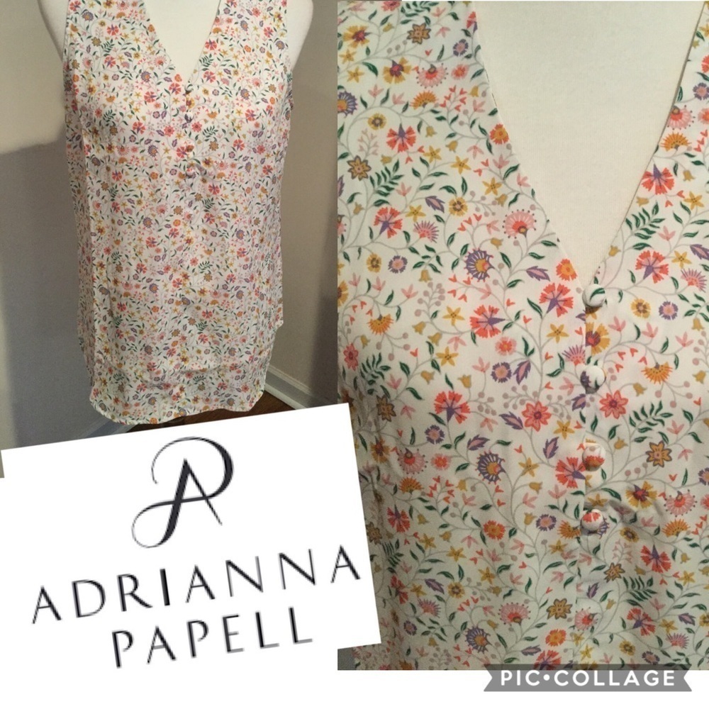 ADRIANNA Papell Floral Print Blouse